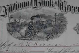 1896 City National Bank of Greenville,  Texas Stock Certificate 2