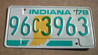 1978 Indiana License Plate,  " 96 C 3963 "