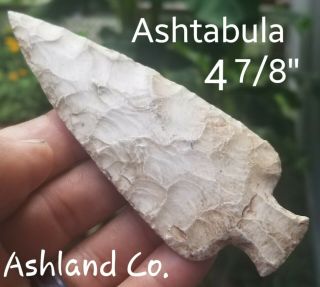 Authentic Ashtabula Arrowhead Spear Point Native Indian Artifact Ashland Co