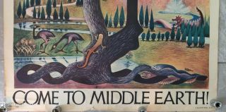 VTG J.  R.  R.  Tolkien B Remington BRem Come to Middle Earth Poster 1960s 2