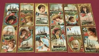 DUKE OCEAN & RIVER STEAMERS 36 Tobacco Cards Complete 1887 2