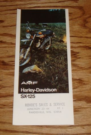 1974 Harley - Davidson Sx - 125 Motorcycle Foldout Sales Brochure Amf 74