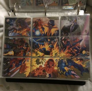 1994 Fleer Ultra X - Men,  Complete Puzzle Insert Set Of 9 Foil Cards