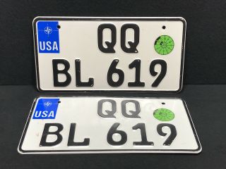 Two German Licence Plates Usa Forces Army Navy Marines Germany Plate Tag
