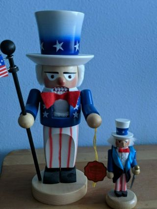 Steinbach 12 " Nutcracker Patriotic Uncle Sam W/small 5 " Patriotic Uncle Sam