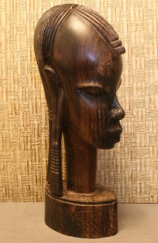 Vintage Hand Carved Wood African Woman Head Statue Bust 6 " Tall