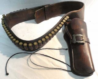 Bianchi Holster Rig With Two " Bohlin Made " Sterling Silver Buckles For Colt Saa