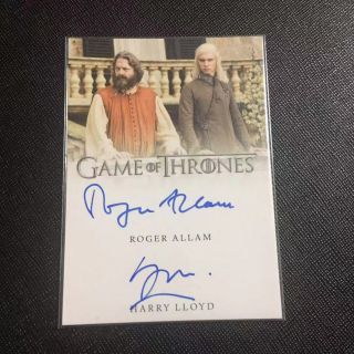 Game Of Thrones Inflexions Dual Auto Roger Allam / Harry Lloyd
