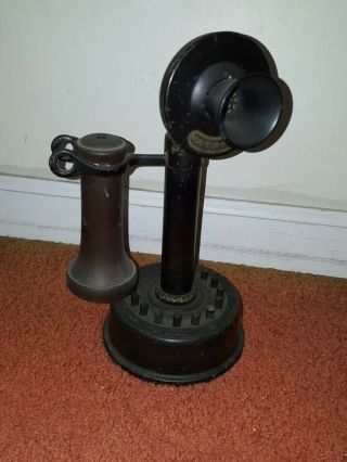 Candlestick Telephone (rare Mansion Push Button Type) Antique