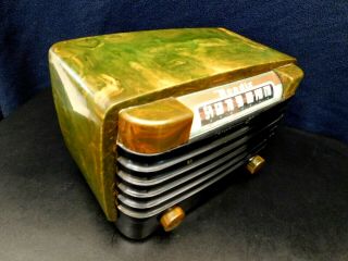 Vintage 1940s Old Serviced Bendix Art Deco Catalin Bakelite Antique Tube Radio