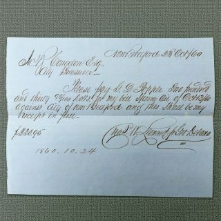 1860 Jun,  Receipt For The Purchase Of Sperm Oil,  Bedford,  Massachusetts