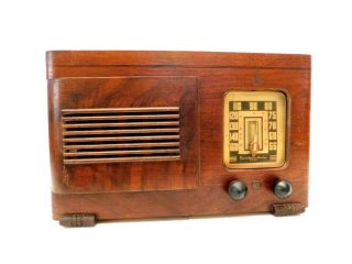 Vintage 1930s Serviced Old Emerson Ingraham Cabinet Art Deco Antique Tube Radio