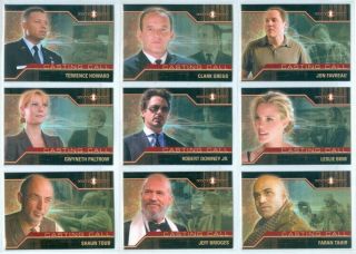 " Casting Call 9 Card Chase Set " Iron Man Movie 2008 Robert Downey Jr Paltrow