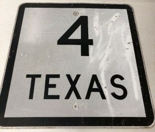 Authentic Retired Texas 4 Highway Sign Brownsville Cameron County