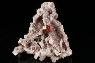 GEM Sphalerite Crystal on Quartz SHUIKOUSHAN,  CHINA 3