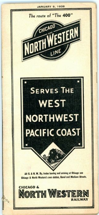Chicago & North Western Ry,  System Passenger Time Table,  January 9,  1938 - 63 Pg