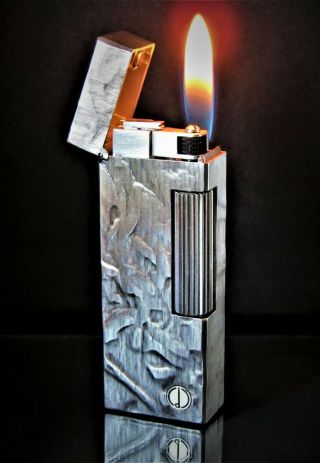 Dunhill Rollagas Lighter (silk Moire Design) With A 12 Month Guarantee