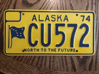 Vintage 1974 Alaska License Plate Alaskan Cu 572