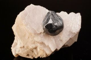 Unique Franklinite Crystal On Calcite Franklin,  Jersey - Ex.  Elling
