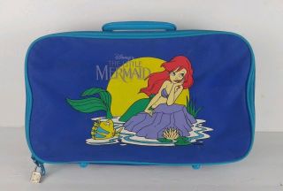 Vintage 80’s Disney The Little Mermaid Ariel Rare Blue Suitcase Carry - On Luggage