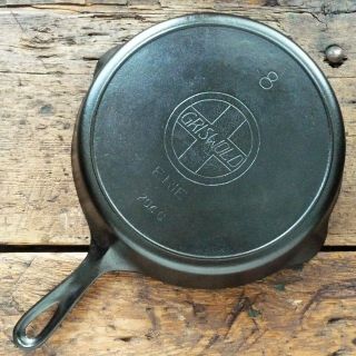 Antique Griswold Cast Iron Skillet Frying Pan 8 Large Slant Logo - Ironspoon