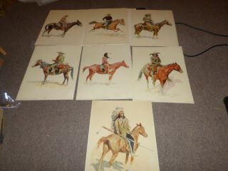 7 1956 Frederic Remington’s “buckskins” Portraits Of The Old West Vintage Old
