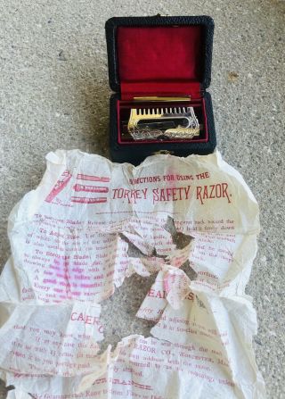 Rare Antique Torrey Safety Razor Box Paper Unique