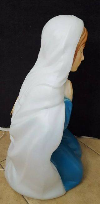 Vintage General Foam Plastic BLOW MOLD Mary Christmas Nativity Light Up Decor 3