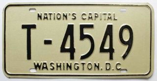 Vintage Nos Washington Dc 1970 License Plate,  T - 4549