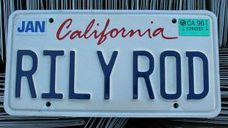California Vanity License Plate