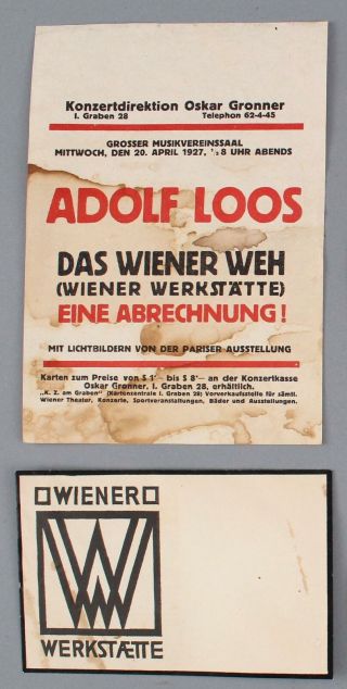 Gustav Klimt Kunstschau Ticket,  Adolf Loos Print WIENER WERKSTATTE Store Coupon 2