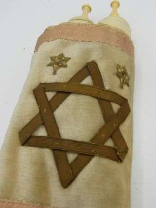 Big Sefer Torah Scroll Antique 1940s Book Bible Hebrew & Velvet Cover Judaica