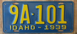 Idaho / Bonner Co License Plate 1935 9a - 101