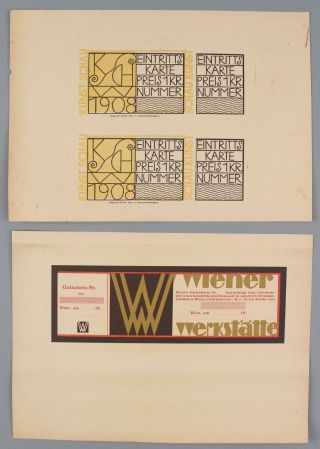 Vienna Secessionist WIENER WERKSTATTE Gustav Klimt Kunstschau Ticket,  Adolf Loos 2