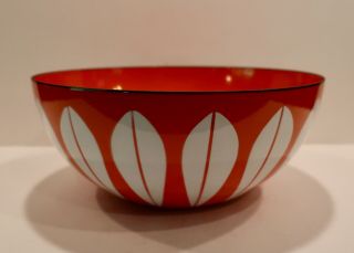 Vintage Orange Cathrineholm Enamelware Lotus Bowl 9.  5 " (24 Cm)