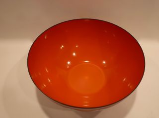 Vintage Orange Cathrineholm Enamelware Lotus Bowl 9.  5 