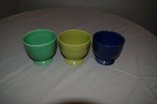 Fiesta Fiestaware Vintage Egg Cups - Cobalt,  Chartreuse,  Green