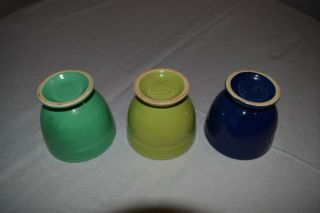 Fiesta Fiestaware Vintage egg cups - cobalt,  chartreuse,  green 2