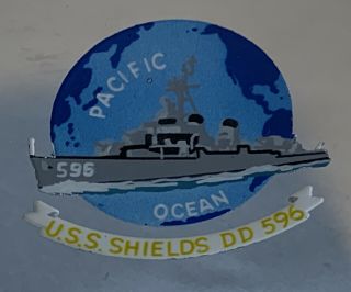 1957 Town & Country Zippo Lighter USS Shields - hand painted beauty - MIB 2
