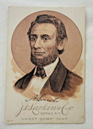 Antique Soap Presidents Sweet Home Soap Card Abraham Lincoln J.  D.  Larkin & Co