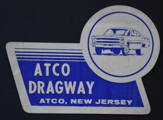 1968 Atco Dragway Window Sticker With Schedule