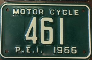 1966 Prince Edward Island Motorcycle License Plate -