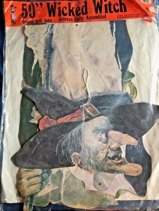 Vintage Peck Halloween Die Cut Articulated Jointed Halloween Witch Decoration 50