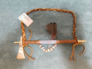 Navajo Handmade 8 " (tomahawk & Peace Pipe) W/coa Made By Native Americans - 16