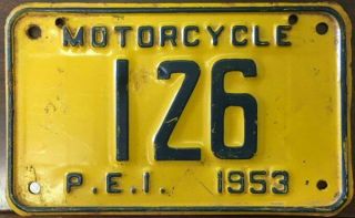 1953 Prince Edward Island Motorcycle License Plate