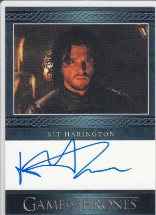 Game Of Thrones.  Kit Harington As Jon Snow Season 5 Autograph Blue