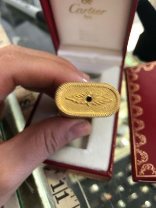 Vintage Les Must De Cartier Briquets Gold Red Black Enamel Lighter 3