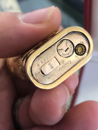Vintage Les Must De Cartier Briquets Gold Red Black Enamel Lighter 4