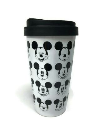 Disney Store Mickey Mouse Ceramic 16 Oz Insulated Travel Coffee Mug With Lid