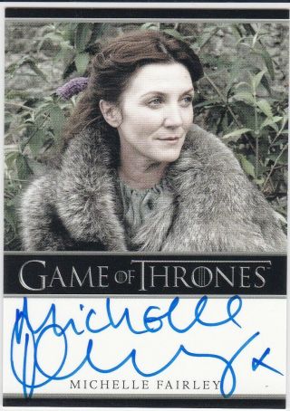 Game Of Thrones.  Michelle Fairley As Catelyn Stark Season 1 Autograph Bordered